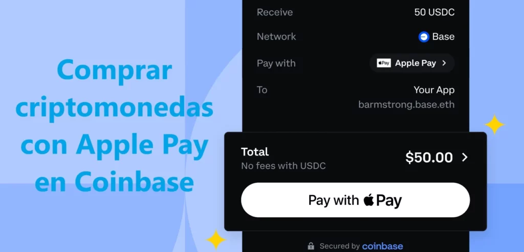 Coinbase ya permite comprar criptomonedas con Apple Pay