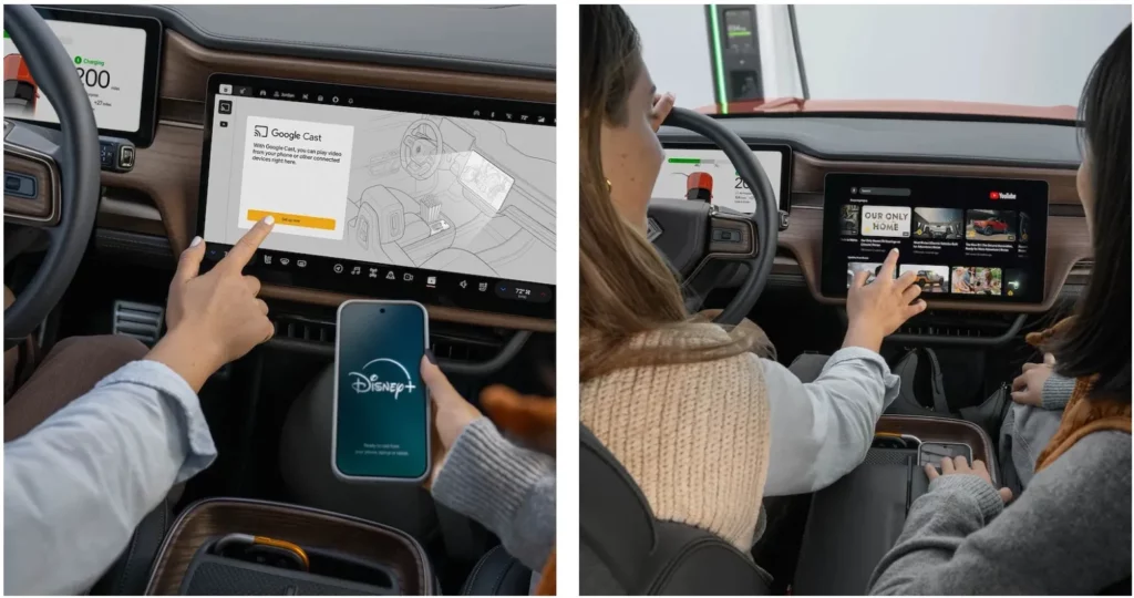 Rivian añade Google Cast, YouTube y SiriusXM a sus coches eléctricos