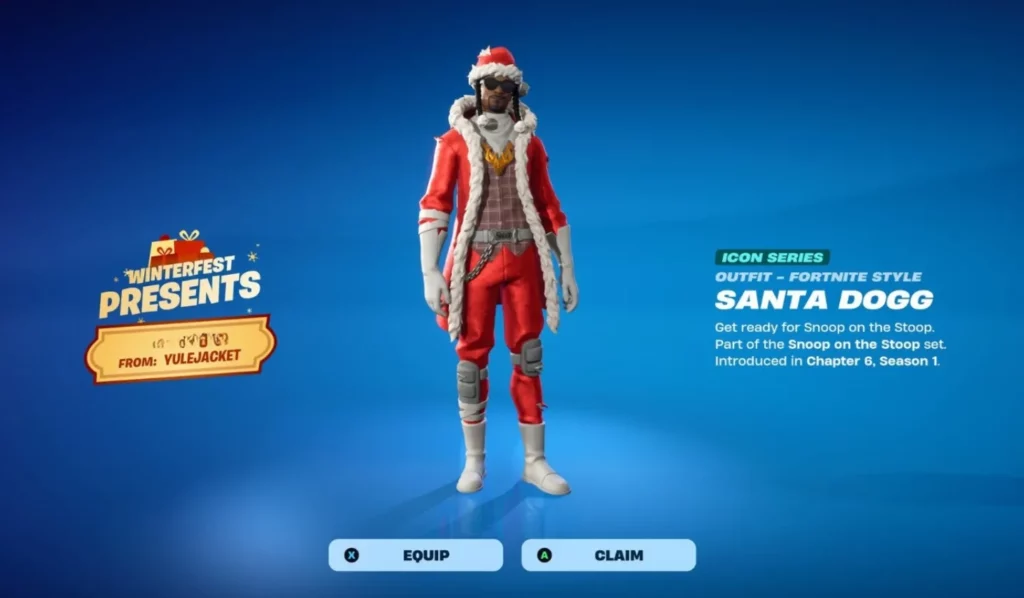 Santa Dogg se suma al espíritu navideño de Fortnite. Consigue el skin gratis