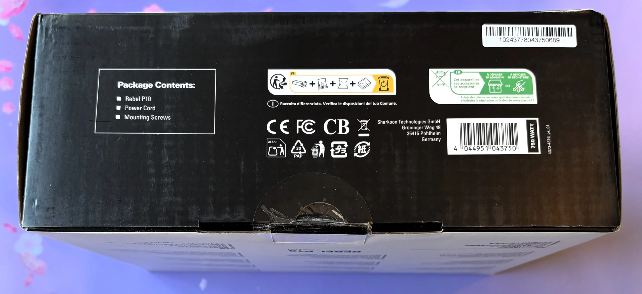 Fuente de alimentación Sharkoon REBEL P10 de 750W