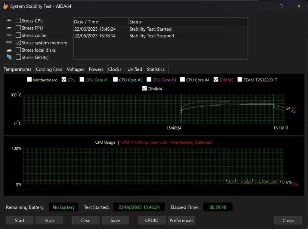 pruebas con memoria RAM T-FORCE XTREEM ARGB DDR5 32GB (2x16GB) 6400MHz