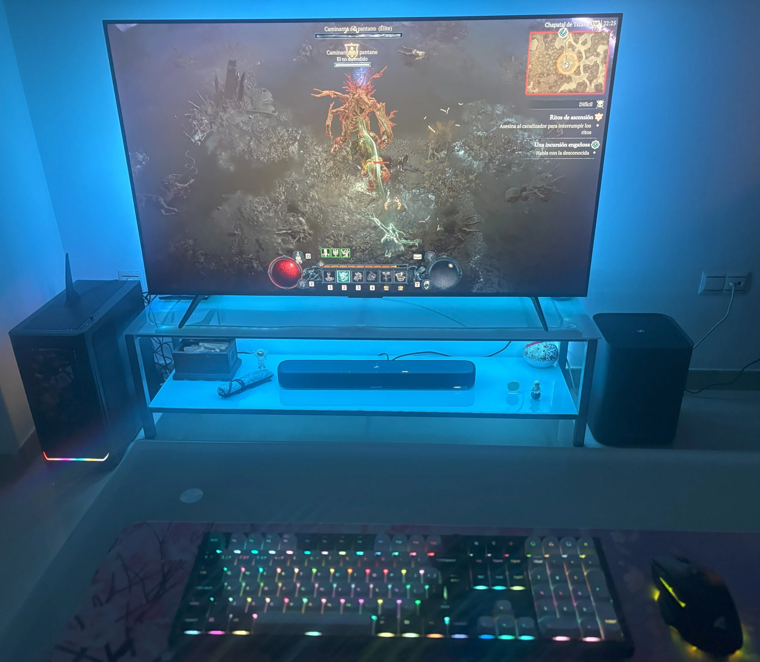Sacando la barra y el subwoofer en pc