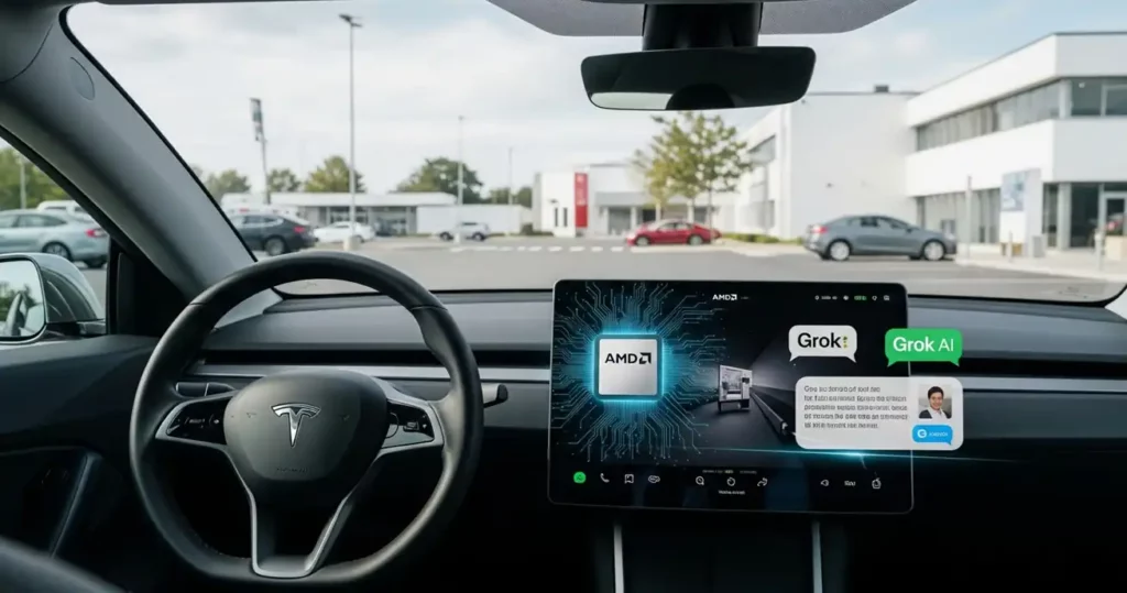Tesla incorpora el chatbot Grok en sus coches con AMD Ryzen