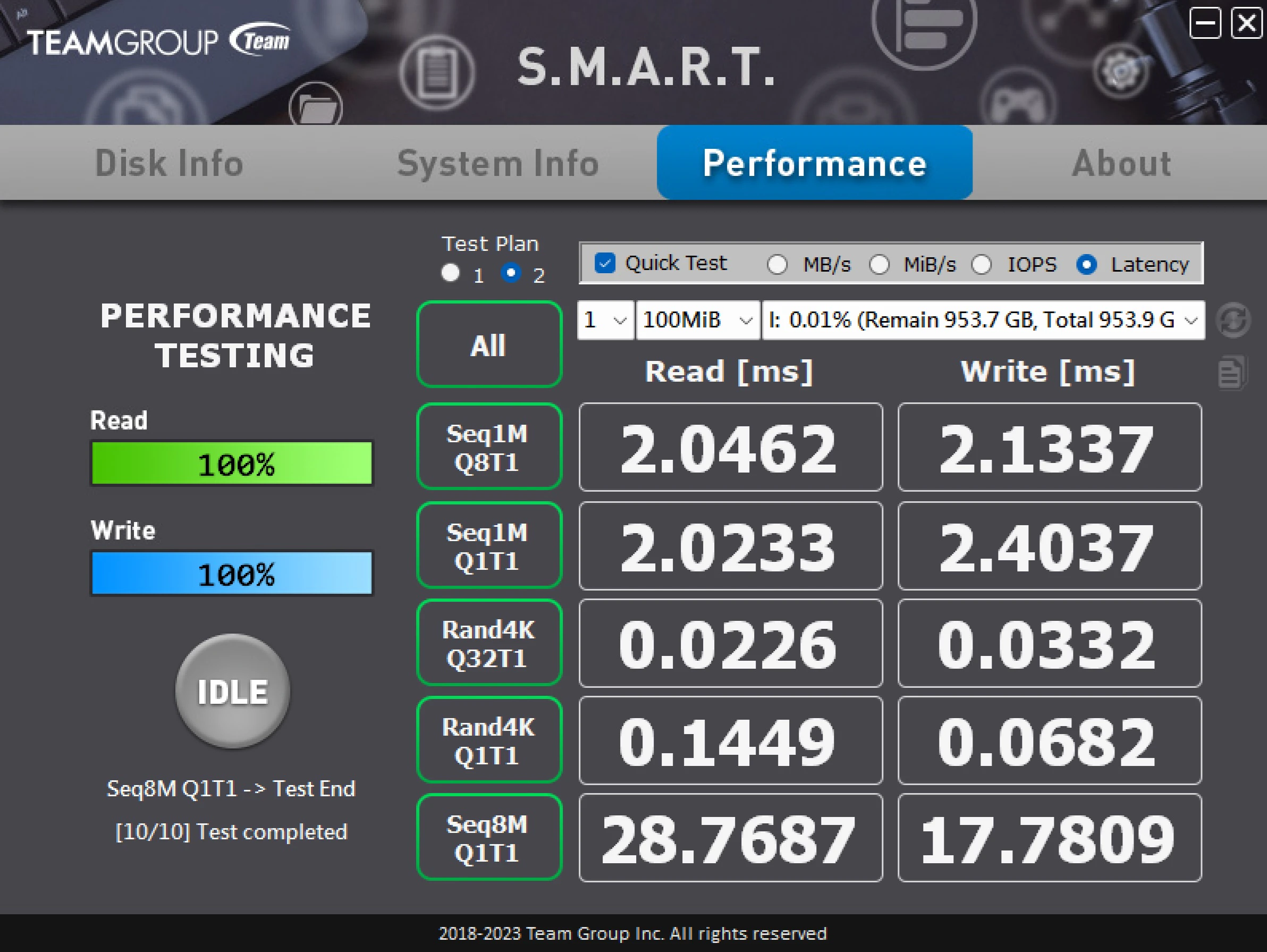 pruebas de rendimiento del SSD T-FORCE Vulcan Z de 1TB