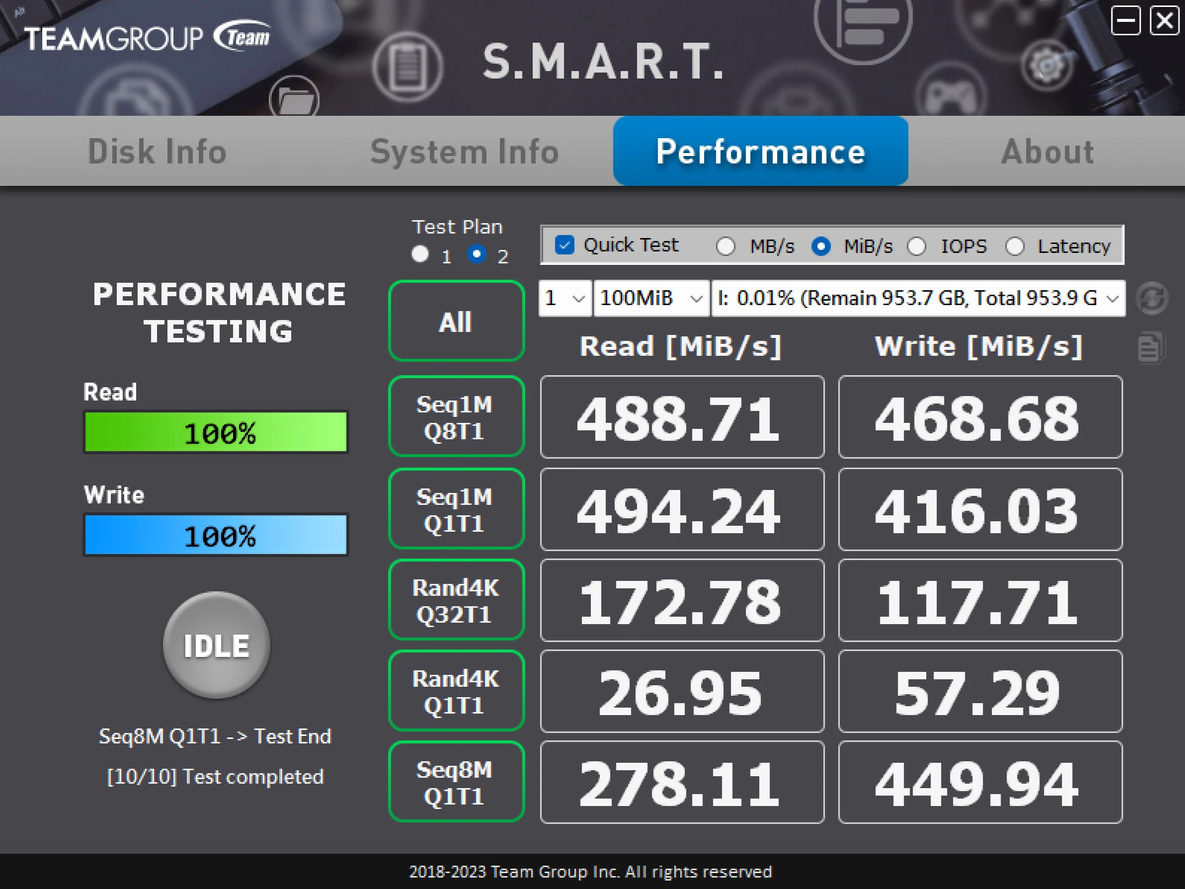 pruebas de rendimiento del SSD T-FORCE Vulcan Z de 1TB