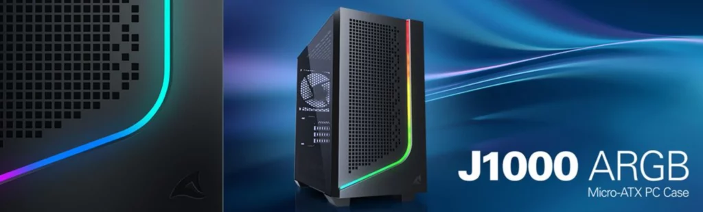 Sharkoon revela la J1000 ARGB, una carcasa micro-ATX con frontal de malla y cristal templado por menos de 50 euros