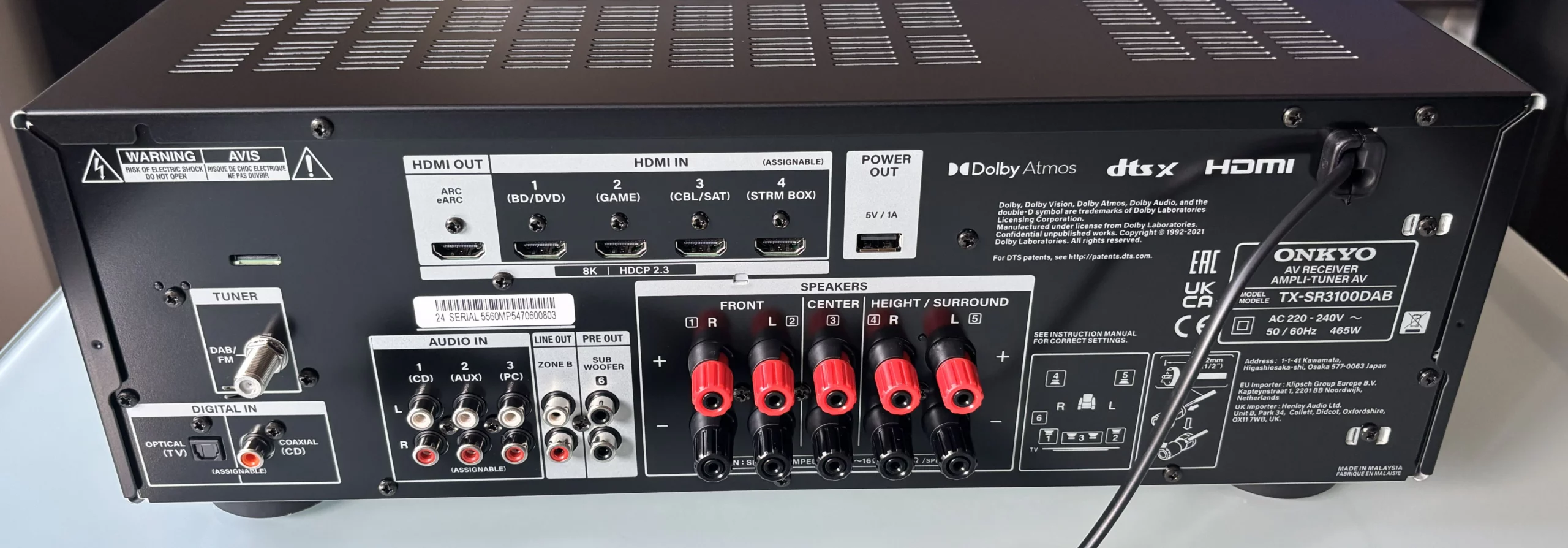 Onkyo TX-SR3100DAB conexiones