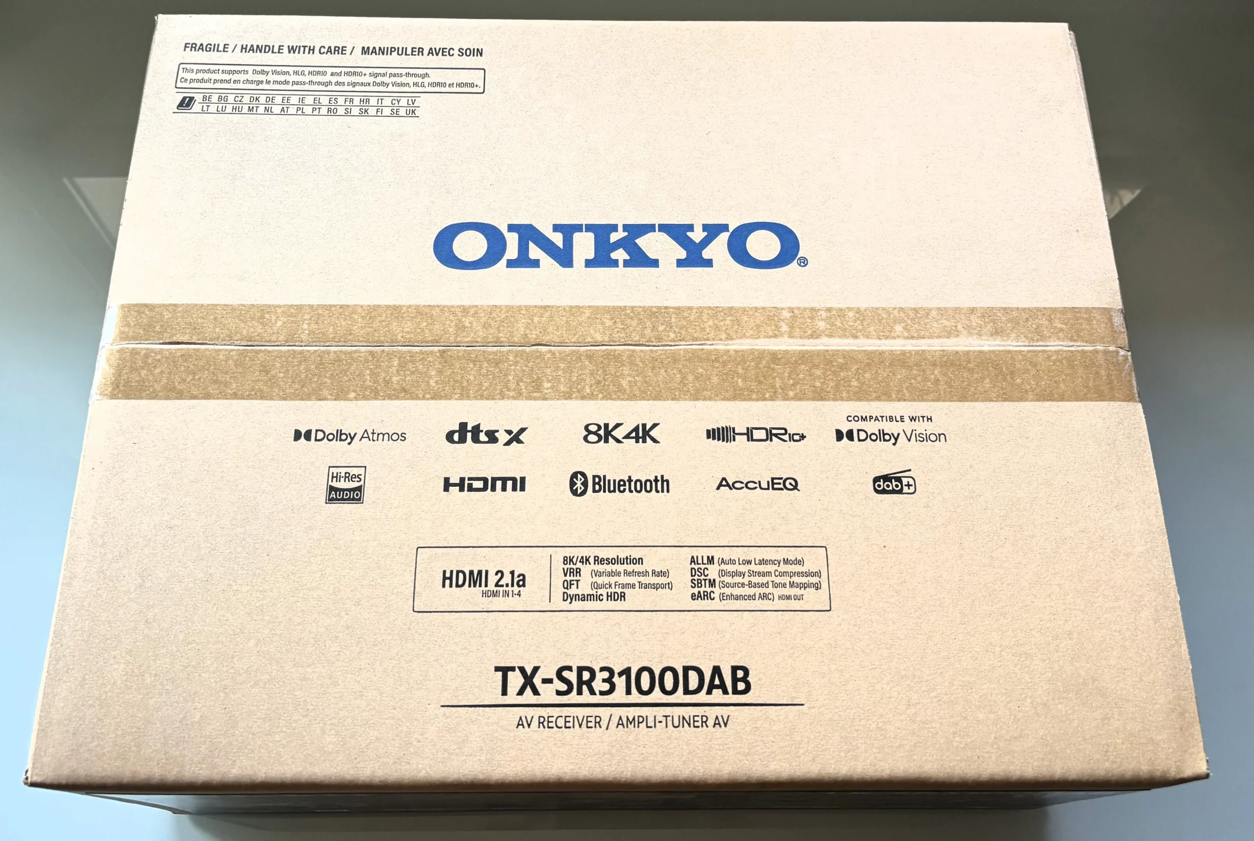 embalaje receptor av onkyo