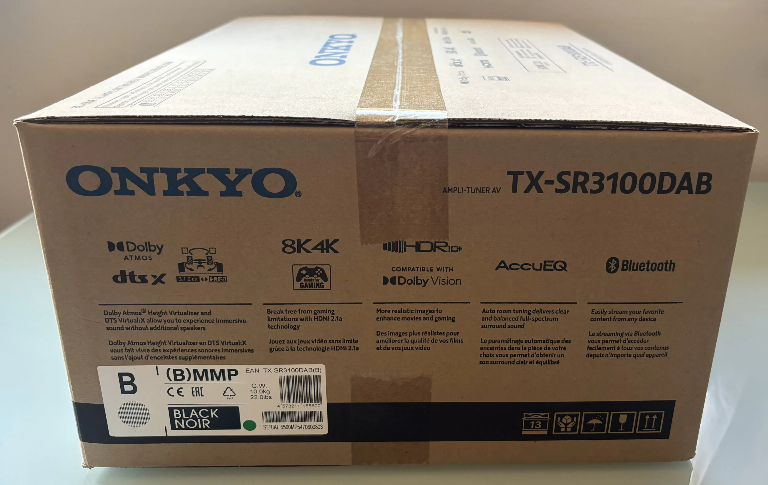 embalaje receptor av onkyo