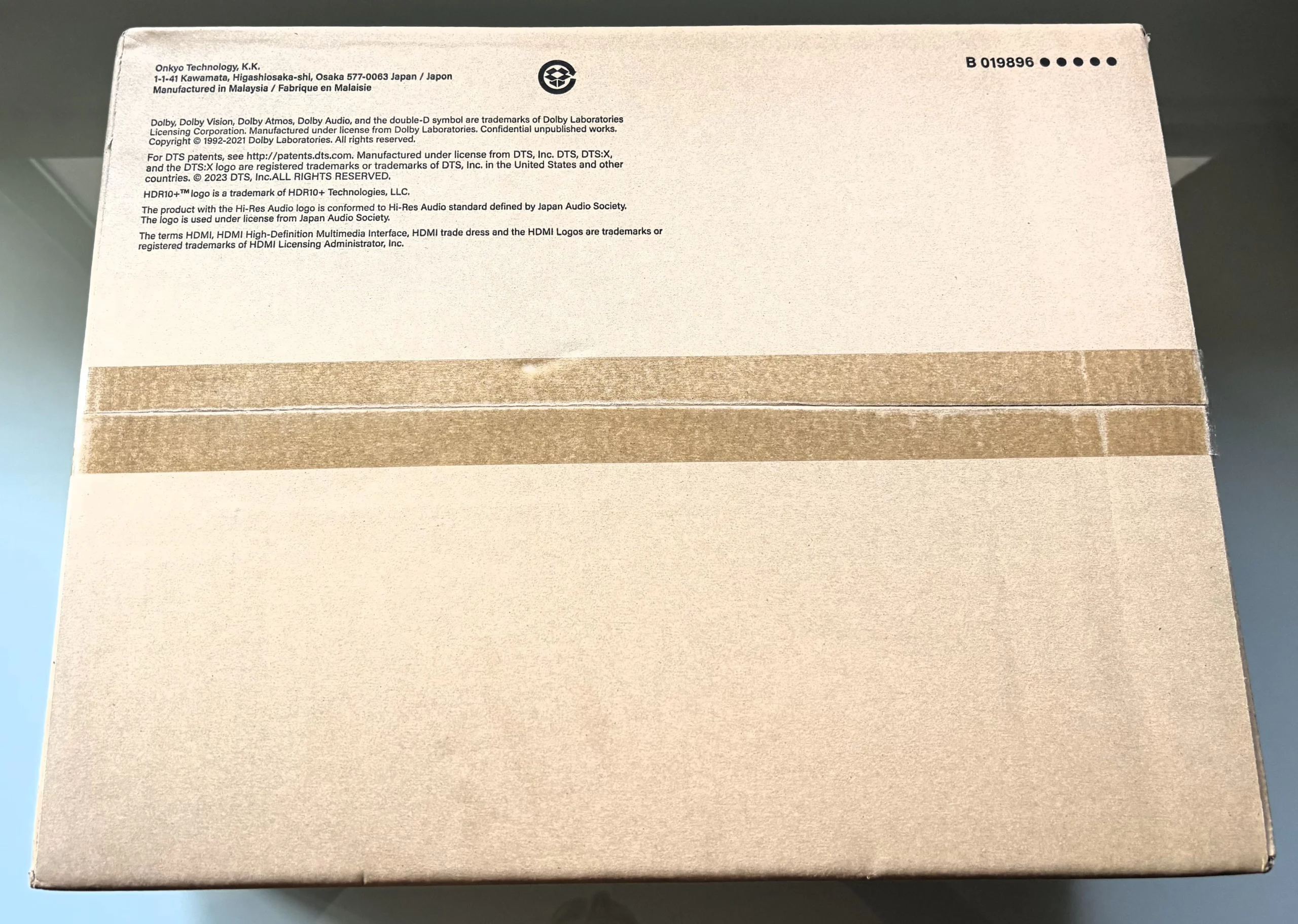 embalaje receptor av onkyo