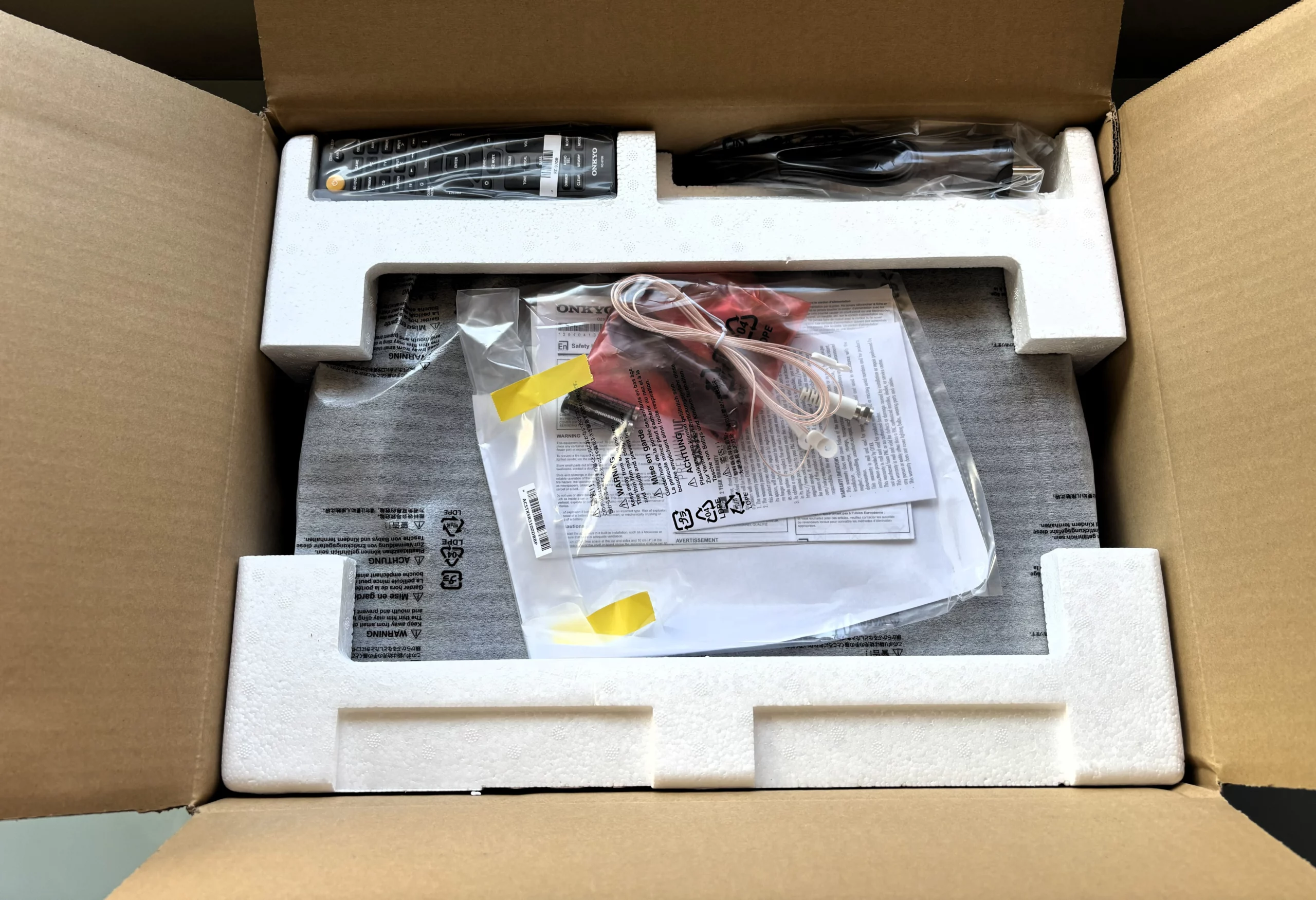 embalaje receptor av onkyo