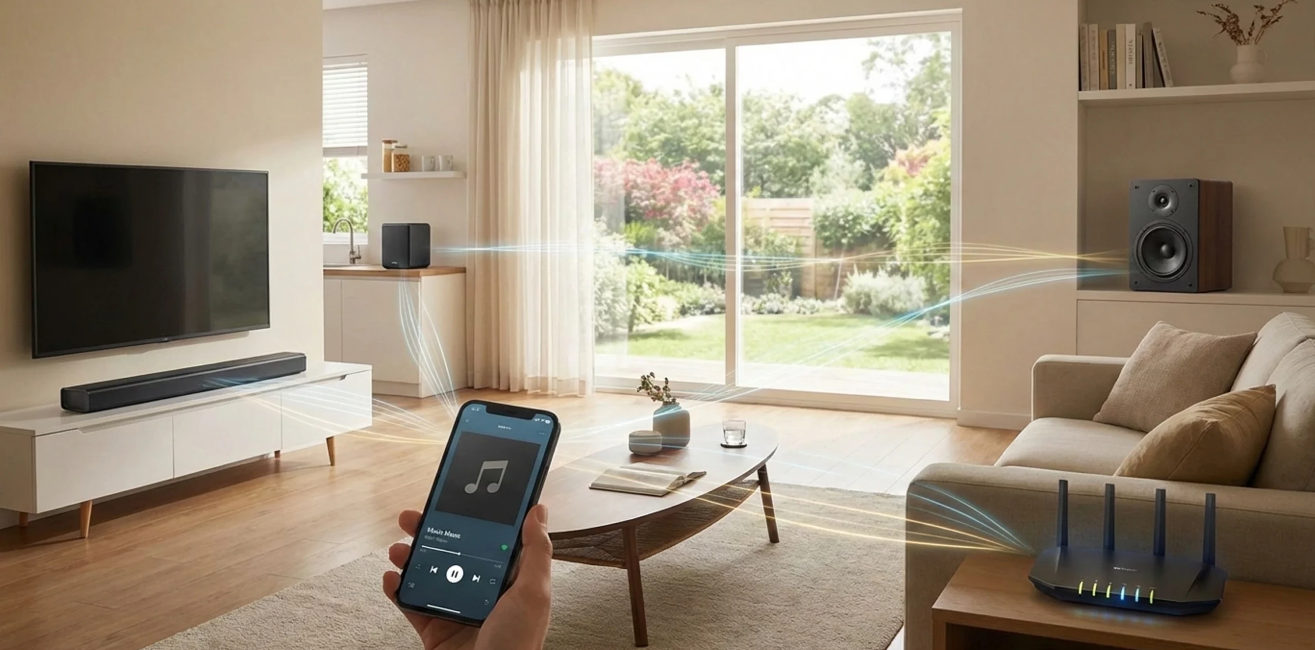 sistema sonido inalámbrico en casa