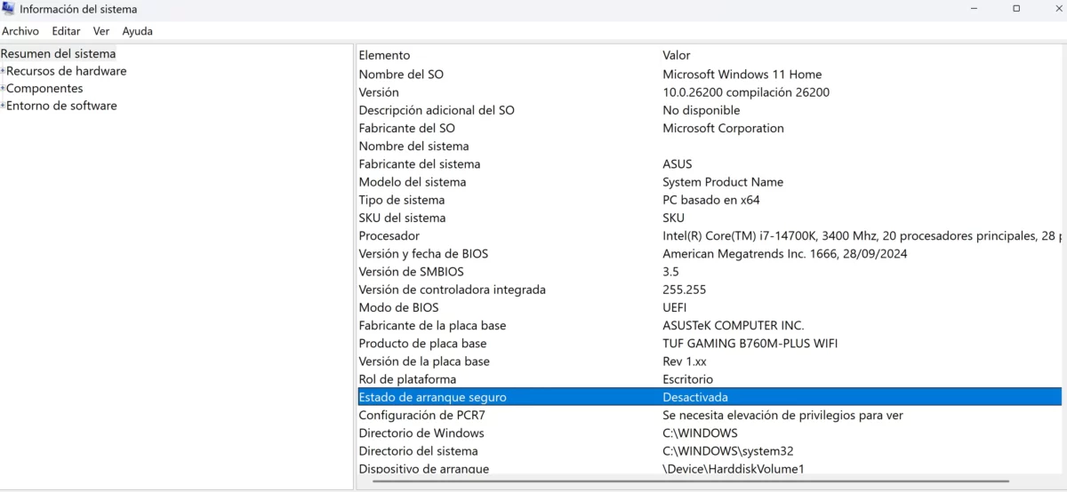 certificados Secure Boot Windows