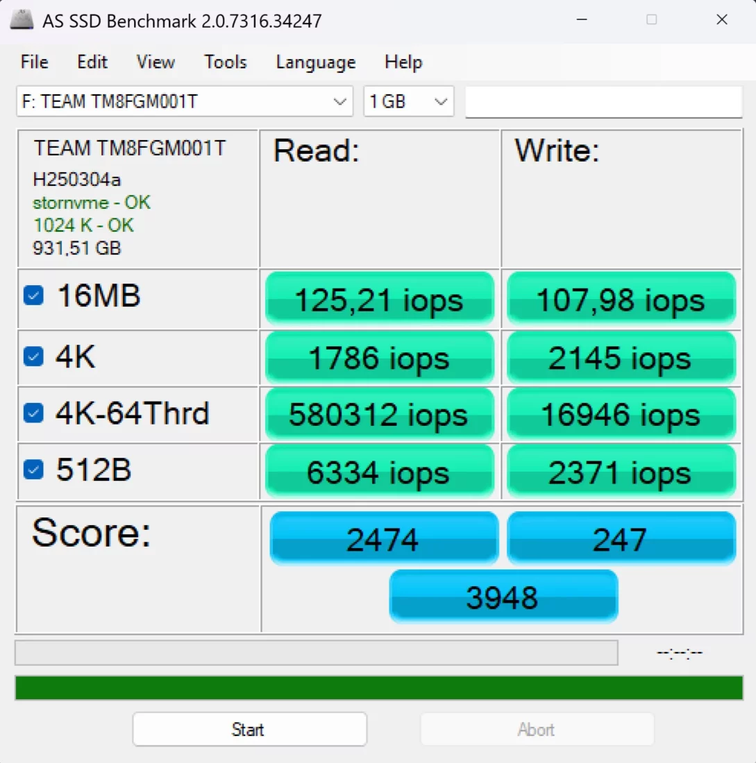 AS SSD TeamGroup NV5000 1TB